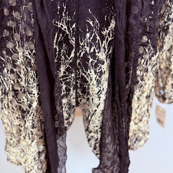 NWT PICADILLY FASHIONS Mesh Cardigan Plus 2X Black Safari Lagenlook Whimsigoth - Picture 7 of 10